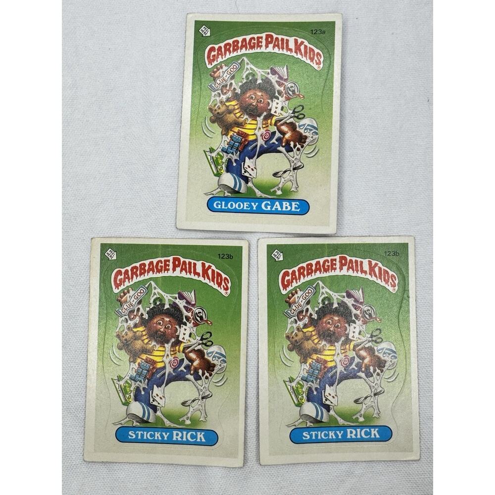 1986 Garbage Pail Kids Lot of 3 Glooey Gabe Sticky Cards Original Series Raw